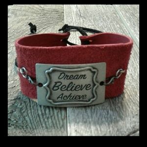 Handmade Leather Cuff With Removable Emblem